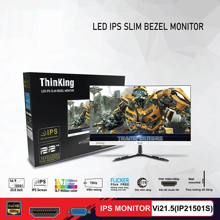 Màn Hình LCD 22″ VSP Vi21.5 (IP21501S) LED IPS Full Viền